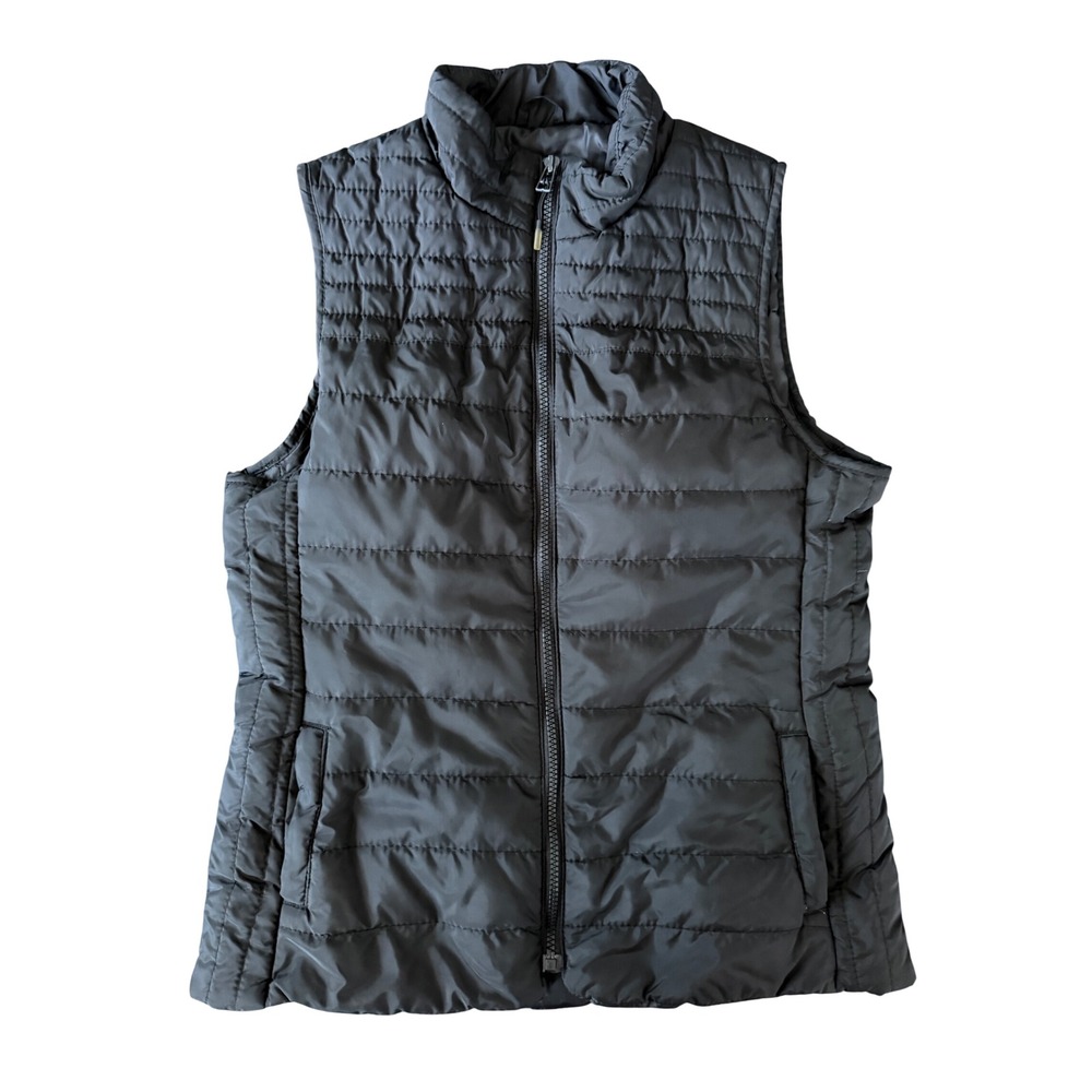 Atmosphere Women's 10 Black Full Front Zip Mock Neck Puffer Vest | SKU 1065